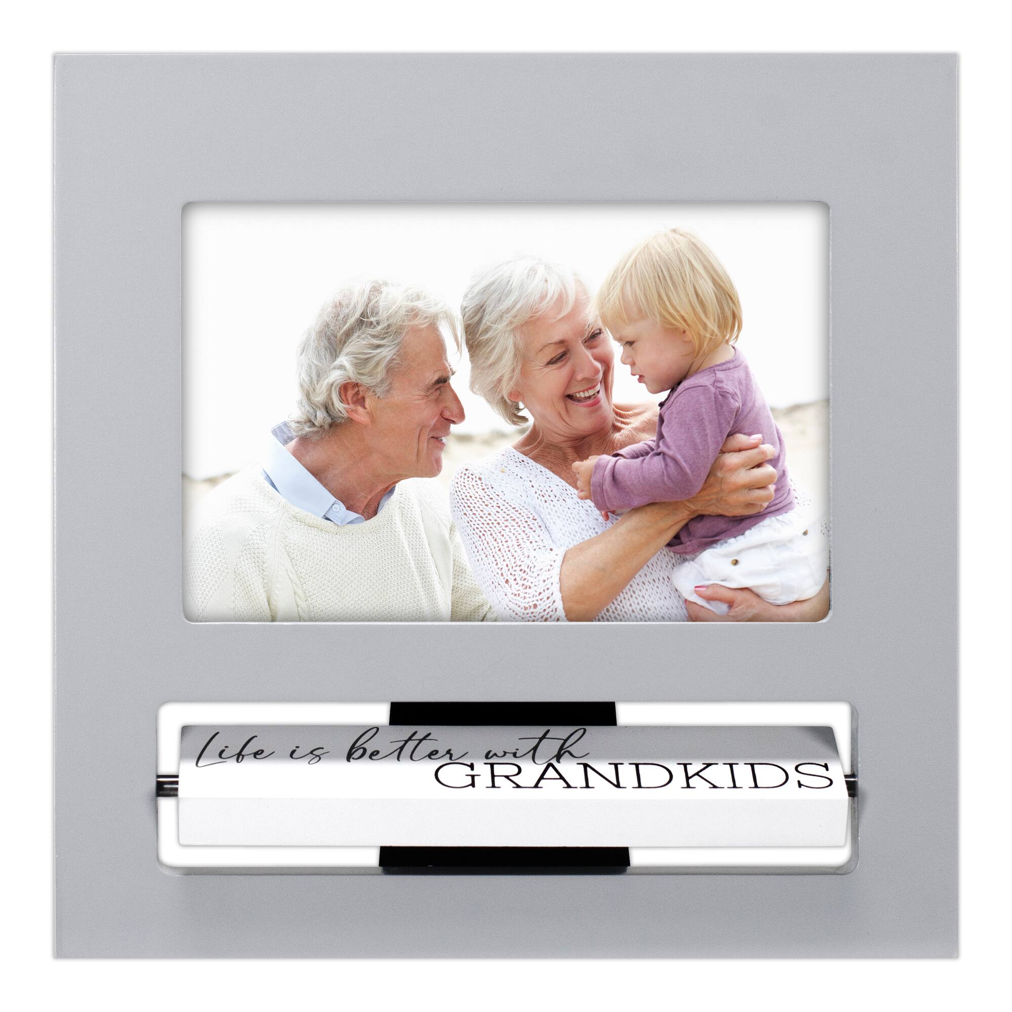 Malden International Designs Grandkids Gray 4" x 6" Flip It Frame